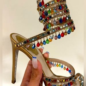 RENE CAOVILLA SOLD OUT CHANDELIER MULTI COLOR HEEL